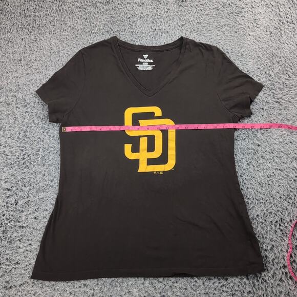 San Diego Padres Shirt Women Large Brown MLB Baseball Lounge Graphic Tee Casual - Picture 3 of 6